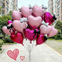 Ballons gonflables en forme de cœur avec nœud pour la décoration de fêtes de mariage, accessoires de scène, vente chaude