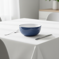 Service de table Guangda Blue Luxury Classic en céramique émaillée, 5 pièces, compatible micro-ondes, lave-vaisselle et résistant à la chaleur