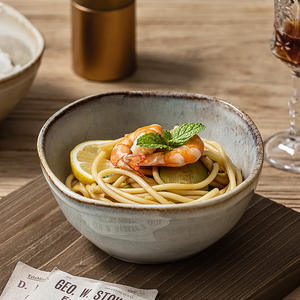 เซรามิกสไตล์เรโทรญี่ปุ่นรูปทรงไม่สม่ำเสมอ- เหมาะสำหรับใช้ในบ้านเป็นชามข้าว ชามโจ๊ก ชามเล็ก ชามข้าว - Product Image 4