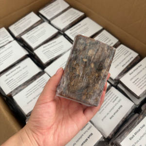 Jabón Negro Africano en Barra, Blanqueador, Adelgazante, con Manteca de Karité, Elimina el Acné y las Manchas Oscuras, Suaviza <span class=keywords><strong>la</strong></span> Piel del Rostro, Cuerpo y Cabello, 100g - Product Image 6