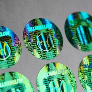 Professional anti-counterfeiting holographic waterproof self-adhesive stickers, durable, custom-shaped barcode <b>labels</b> - Product Image 1