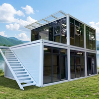 Maison de luxe à deux étages, 4 à 5 chambres, grande maison préfabriquée de 40 pieds, maison conteneur personnalisée en kit