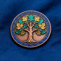 Pièces de monnaie de collection de haute qualité, imprimées, en émail 3D, sur le thème de la botanique et de la chance, personnalisées, en métal, pièce de défi Sycamore Tree, vente en gros