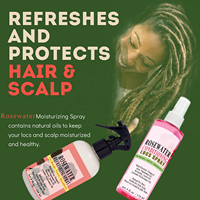 Rosewater Conditioning Rafraîchissant Locs Spray Pour Tresses Twists Dreadlocks Apaisant Sec Démangeaisons Cuir Chevelu avec Vitamines Menthe Romarin