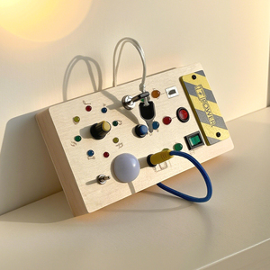 Juguetes de tablero ocupado Montessori, interruptor de luz Led Diy, tablero ocupado de madera, juguetes prácticos, educación temprana para niños y niñas pequeñas - Product Image 2