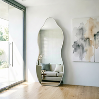 Miroir de salle de bain sans cadre, rond, compact, en forme de nuage, pleine longueur, incassable, OEM, pour la décoration murale