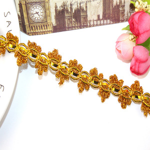 2,5 cm umwelt freundliches DIY-Tuch Erkoumi Gold Silber Bestickte Pailletten Spitzen besatz Geometrisches Muster für Mode Sexy Kleidungs stücke - Product Image 5