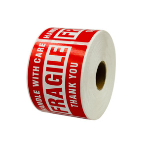 Full Fragile Warning Labels 130mm Glazing <b>Paper</b> Handle With Care Stickers For Warehousing Logistics - Product Image 1