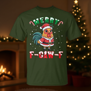 Camiseta con disfraz navideño de pollo y Papá Noel de Merry F Caw F - Product Image 3