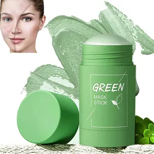 Оптовая продажа, Собственная марка, Органическая натуральная грязевая маска, палочка для ухода за лицом, очищающая глиняная палочка для зеленого чая маття