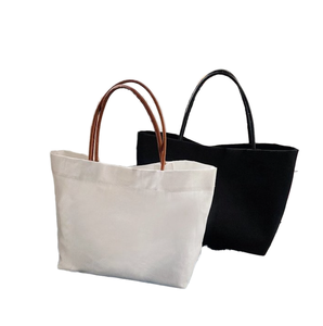 Custom <b>Large</b> Capacity Student <b>Canvas</b> Tote <b>Bag</b> Polyester Zipper Korean Style Fashionable Portable Shoulder Shopping <b>Bag</b> - Product Image 1