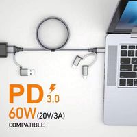Câbles de données USB multifonctions populaires 6-en-1 PD 60W Type C vers Type C à charge rapide