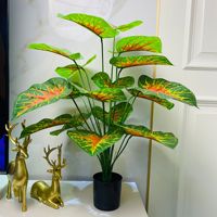 Palmier artificiel de luxe de 70 cm, plante en caoutchouc souple, feuilles de palmier artificielles écologiques pour la décoration d'hôtel, de maison, de bureau, de mariage