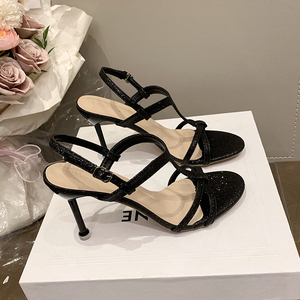 Eleganti e Lussuosi <span class=keywords><strong>Sandali</strong></span> <span class=keywords><strong>da</strong></span> Donna con Tacco Alto e Plateau, Decorati con Strass, Nuovo Design Estivo per Esterni - Product Image 2