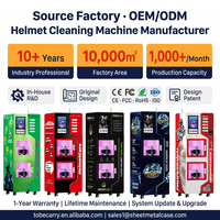 Distributeur automatique de nettoyage de casques à double compartiment OYTK2501-2 avec effet de fumée, écran 15,6 pouces, pour la location de motos