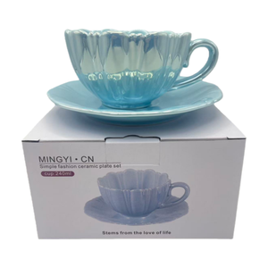 New <b>Chinese</b> Style Eco-Friendly 240ml Porcelain Ceramic Coffee/<b>Tea</b> Cups and Saucers <b>Set</b> Colorful Gift Mug for Girls - Product Image 6