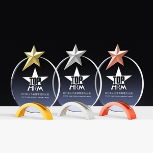 Custom Black Base Star Round Heart Handmade Engraved Crystal Award Statue Fantasy Table Tennis Football League Trophy - Product Image 3