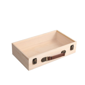Caja de Regalo de Madera Rectangular de 4.5cm de Alto, Caja de Madera de Pino Hecha a Mano para Guardar Joyas - Product Image 5