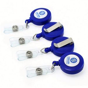 Retractable ID <b>Card</b> Badge <b>Holder</b> with Clip Round Office Name Reel for School & Medical Supplies - Product Image 1