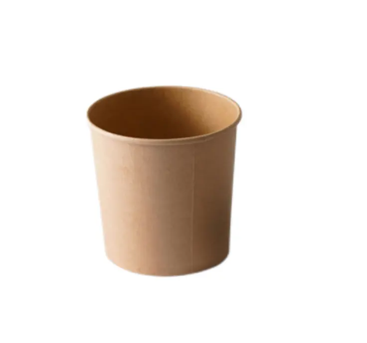 Tasse en papier Kraft jetable 15Oz/435ML, contenant pour soupe, rond, brun, personnalisé, livraison gratuite