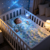 Tissu imprimé écologique doux 100% coton à motifs floraux pour vêtements de bébé, literie et textile