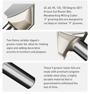 Tideway Tùy Chỉnh CNC V Bits 120 & 90 Độ 3D V Rãnh Carbidetipped Router Bits OEM Hỗ Trợ - Product Image 6