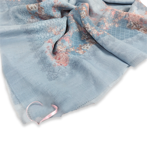 Best Collection Stylish Blue Ethnic Design Short Sleeve Cotton Hijab Scarf Breathable Free Spring Traditional Fashion for Muslim - Product Image 2