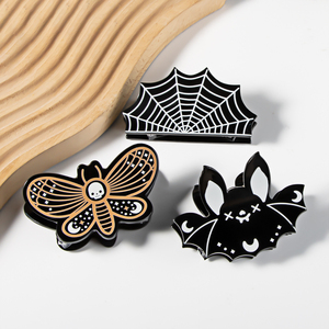 KUACHI Fermagli per Capelli all'Ingrosso per Halloween, con Stampa Cartoon di Pipistrelli, Ragnatele e Farfalle, Accessori per Capelli di Halloween - Product Image 6