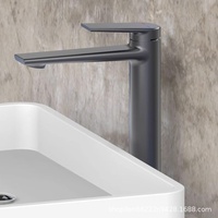 Robinet de lavabo monocommande GEASAM moderne pour hôtel et maison d'hôtes, à poser sur le comptoir, avec eau chaude et froide
