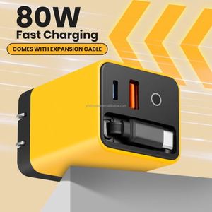 80W GAN Power <b>Adapter</b> <b>USB</b> <b>C</b> Super Fast Charging with <b>TYPE</b> <b>C</b> Charging Cable, Universal <b>Adapter</b> for Smartphones - Product Image 3