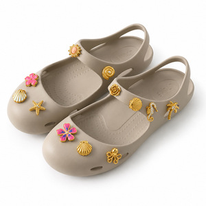 Ciondoli YML e in acciaio inossidabile placcati oro PVD 18K per Crocs, stile oceano, conchiglia, stella marina, fiore, pendenti fai da te staccabili per scarpe Croc - Product Image 4