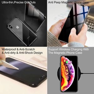 Custodia Anti-Spia per <span class=keywords><strong>iPhone</strong></span> con Protezione Schermo in Vetro Doppio Lato Anti-Spionaggio, Adsorbimento Magnetico e <span class=keywords><strong>Bumper</strong></span> in Metallo - Product Image 5