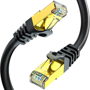 Cat6 Cat7 חיצוני Ethernet כבל מיגון משולש SSTP 10Gbps 600MHz Ethernet תיקון כבל עבור מודם נתב LAN RJ45 עמיד למים