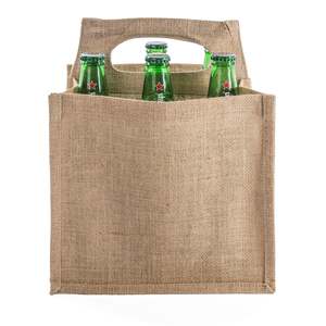 Porta bottiglia juta Shopper per birra naturale 24.5 cm + 17 cm - Product Image 1