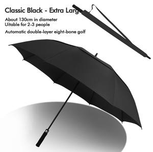 Parapluie droit à double usage pour adultes Cadeaux d'affaires Double couche, résistant à la pluie, résistant à la pluie, logo de ventilation semi-automatique - Product Image 2