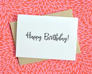 Biglietti di ringraziamento e auguri di buon compleanno personalizzati con stampa a caldo in lamina d'oro, letterpress e goffratura, con busta e confezione in cartone. - Product Image 1