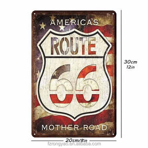 Letrero Metálico Vintage en Forma de Escudo Ruta 66, Letrero de Pared de Metal para Decoración de Garaje, Cueva de Hombre o Bar, Venta Caliente del Proveedor de Primera Categoría - Product Image 3