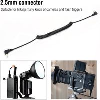 Câble de synchronisation PC Flash mâle 2,5 mm, cordon spiralé extensible avec verrouillage à vis pour connecteur de photographie d'appareil photo