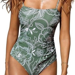 <span class=keywords><strong>Maillot</strong></span> <span class=keywords><strong>de</strong></span> <span class=keywords><strong>bain</strong></span> une pièce pour femme, style européen et américain, imprimé floral, en Spandex/Polyester respirant, col en V, avec armatures, <span class=keywords><strong>bas</strong></span> string - Product Image 4