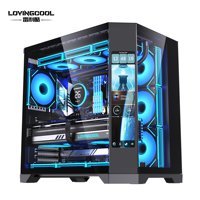 LOVINGCOOL Full Tower ATX Gaming Computer Cases Towers Wholesales Tempered Glass Gaming Cabinet for PC Case With Display Screen