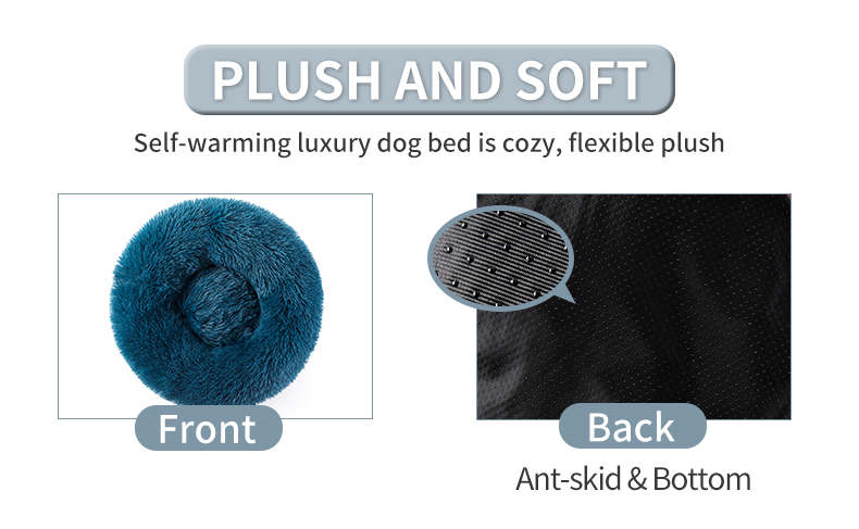 Dropshipping Fluffy Round Calming Bed Waterproof Pet Bed Dog Bed