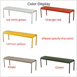 Chaises et bancs d'extérieur modernes <span class=keywords><strong>en</strong></span> <span class=keywords><strong>fer</strong></span> <span class=keywords><strong>forgé</strong></span> colorés et durables pour hôtels, cafés, centres commerciaux, stations balnéaires, parcs, hôpitaux, écoles, patios, bancs longs - Product Image 6