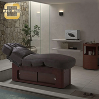 Table de massage électrique à 4 moteurs avec coussin doux pour salon de mémoire, mobilier de salon, table de bien-être brune, lit de traitement électrique