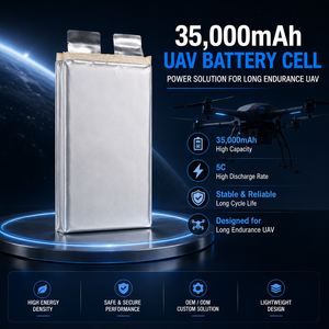 Batterie de drone au lithium polymère 3,7 V 35000 mAh, cellule d'alimentation pour diverses applications, batterie de drone UAV - Product Image 1