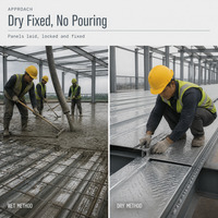 Bâtiment préfabriqué sans terrasse en béton, système de plancher à installation rapide pour projets de construction mondiaux.