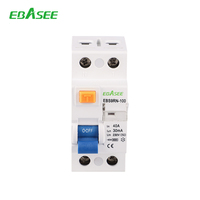 EBASEE OEM ODM Disjoncteur différentiel électromagnétique de type A AC 25A 32A 40A 63A 80A 100A 6KA 2P 4P 10mA 30mA 100mA 300mA