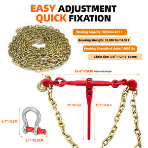 Miễn Phí Mẫu 5/16 * 20ft 3/8 * 20ft G70 Kim Loại Hợp Kim Thép Kéo Xe Tải Giao Thông Vận Tải Chất Kết Dính Chuỗi Các Nhà Sản Xuất Với Móc <span class=keywords><strong>Clevis</strong></span> - Product Image 5