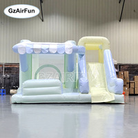Nouveau design, château de couleur commercial, maison gonflable avec toboggan, équipement de jeu doux pour enfants, location de fosse à balles