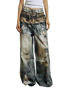 3 डी स्टीरियोस्कोपिक कढ़ाई फ्लेयर ई 2 के स्ट्रीटवियर हाई स्ट्रीट लुगम्य वॉशबल पर्यावरण के अनुकूल बटन विवरण 100% कपास बुने हुए - Product Image 1