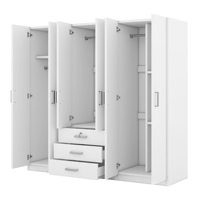 [Stock US] Livraison Gratuite Armoire en Bois à 6 Portes avec Grands Tiroirs 3 Couleurs pour Chambre à Coucher Expédition depuis les États-Unis MOQ 1 Ensemble
